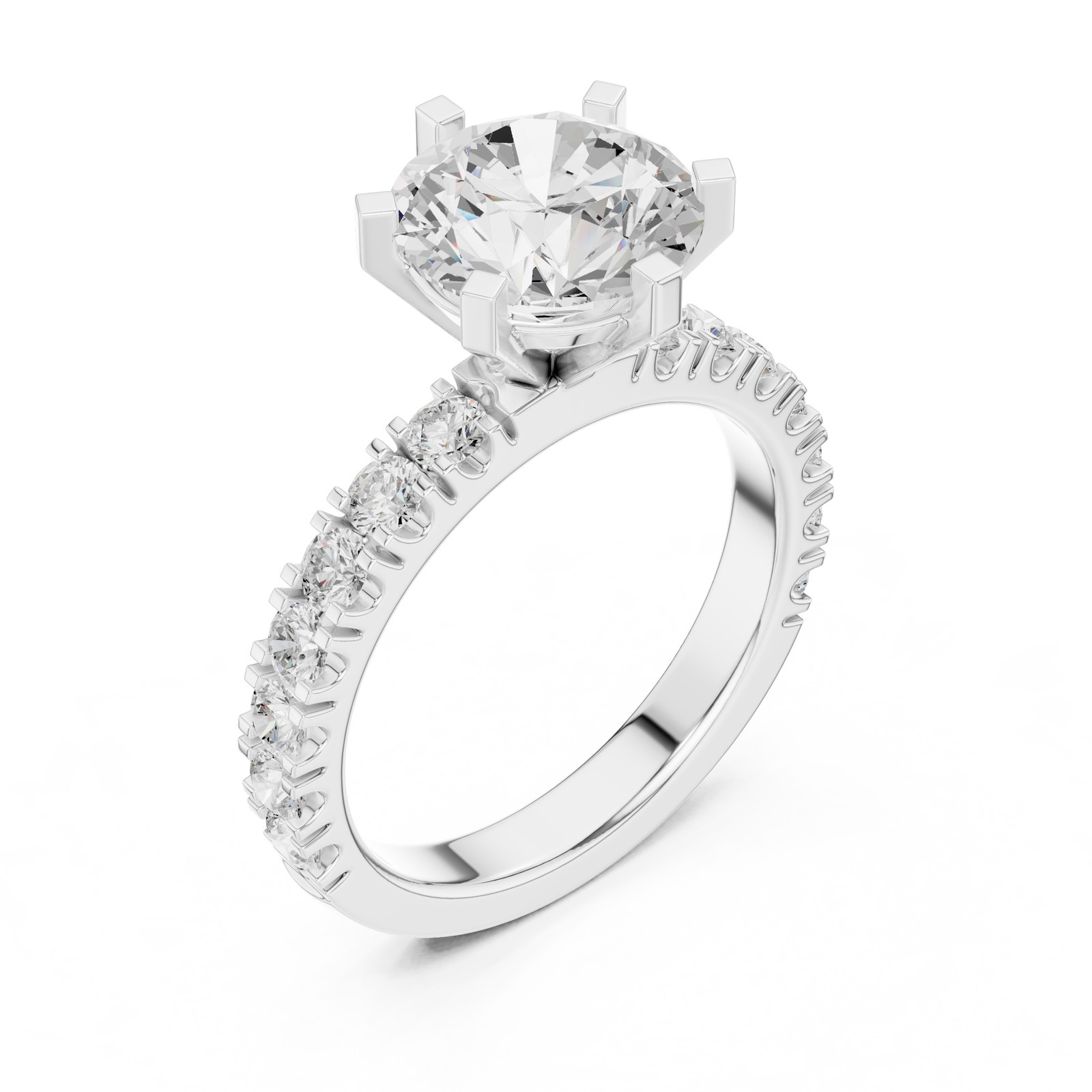 Certified 3 Ct Round Lab Grown Diamond Wedding Engagement Ring 14k Gold Over