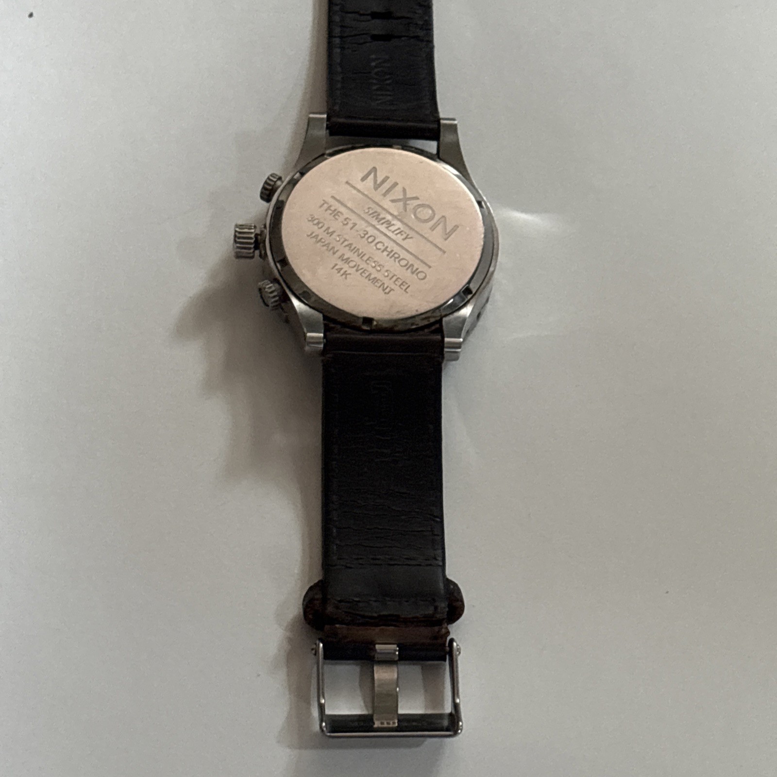 Nixon The 51-30 Chrono Silver Dial Sport Watch 300m Quartz Chronograph Leather