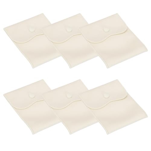 Velvet Jewelry Pouches, 6 Pcs Jewelry Packaging Gift Bags with 6×4 Inch Beige
