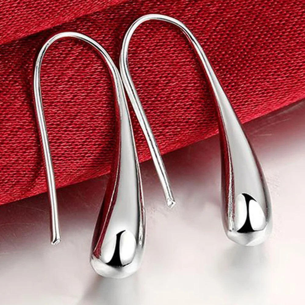 URMYLADY 925 Sterling Silver Water Drop Hook Earrings Fashion Charm Jewelry