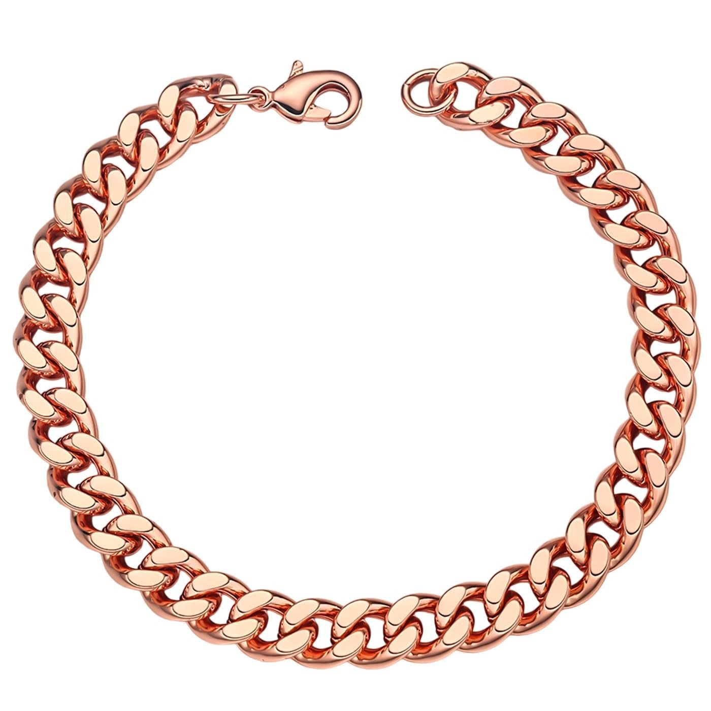 99.9% Pure Copper Cuban Link Bracelet for Men & Women – 5mm to 12mm Widths, Gift