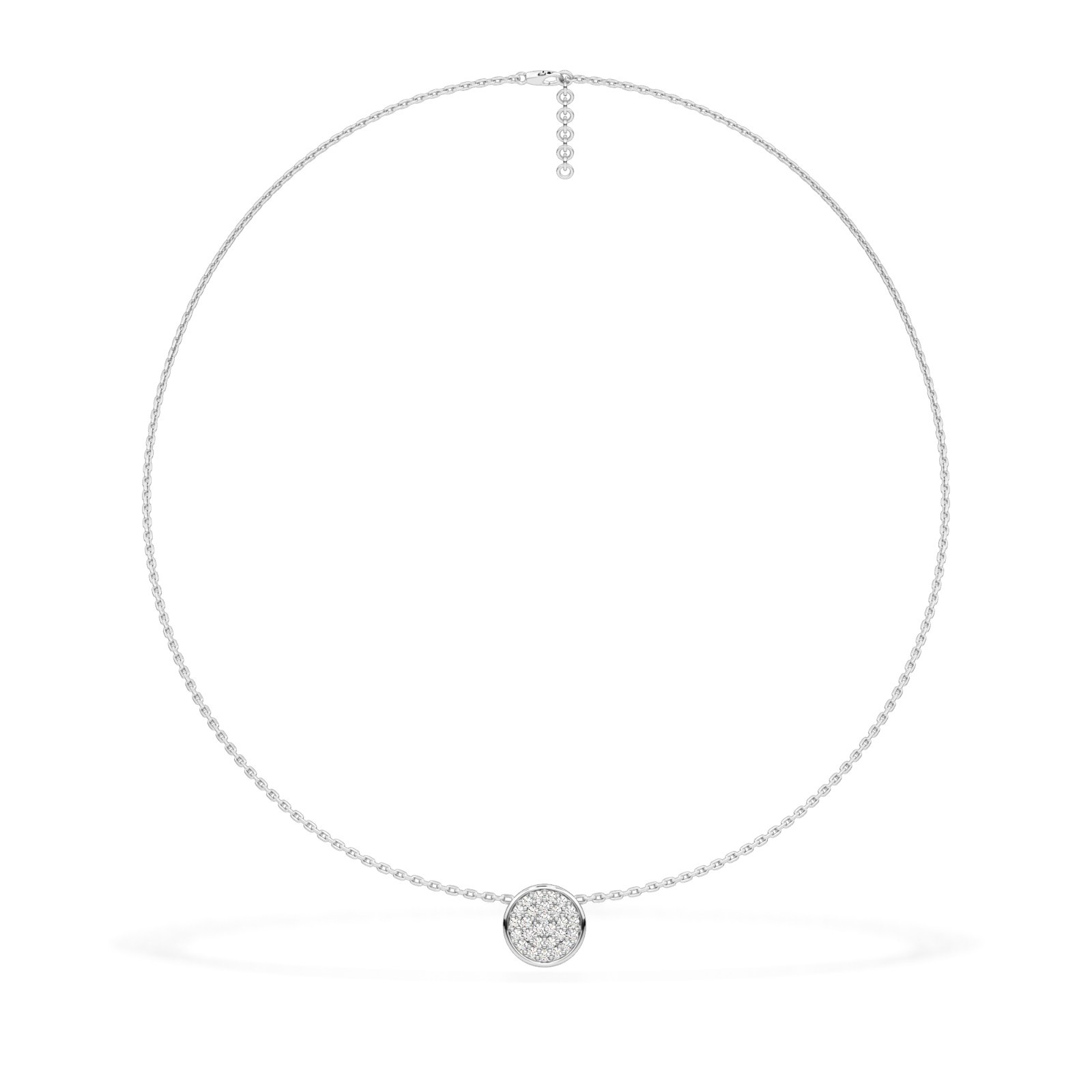 IGI Round Cut Natural or Lab Grown Diamond Cluster Necklace in 10K 14K 18K Gold