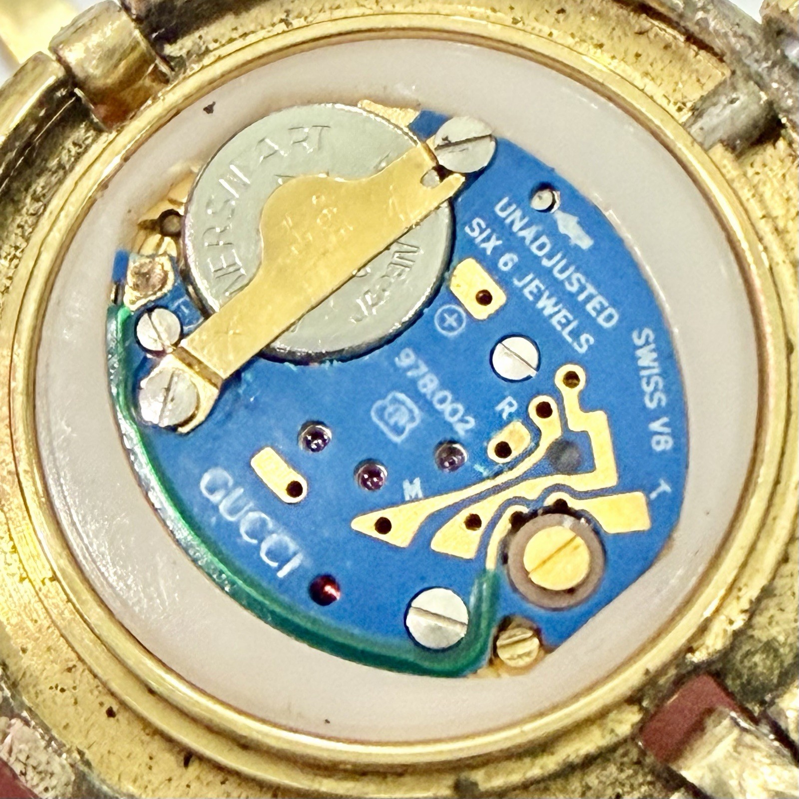 Gucci Change Bezel 1100 Gold 26mm Purple Bezel Quartz Women’s Watch RUNS!