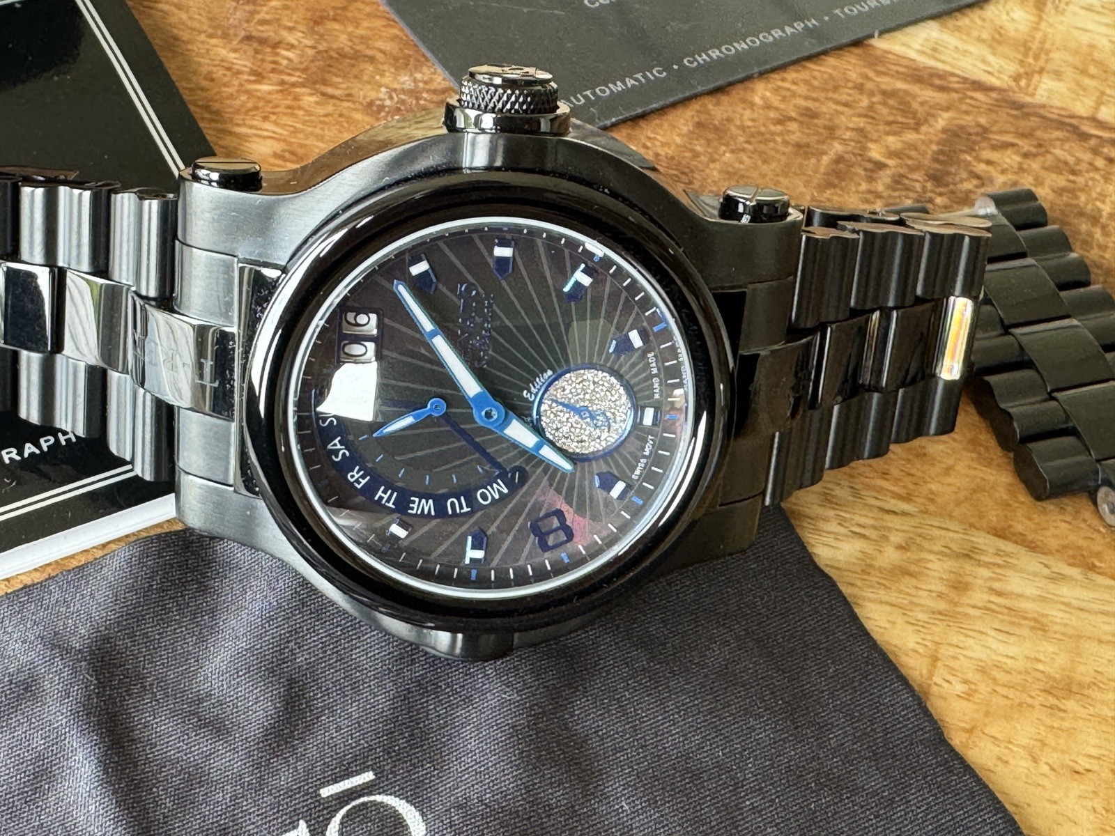 Renato T-Rex Watch Gunmetal Grey with Mother of Pearl Face And Diamonds