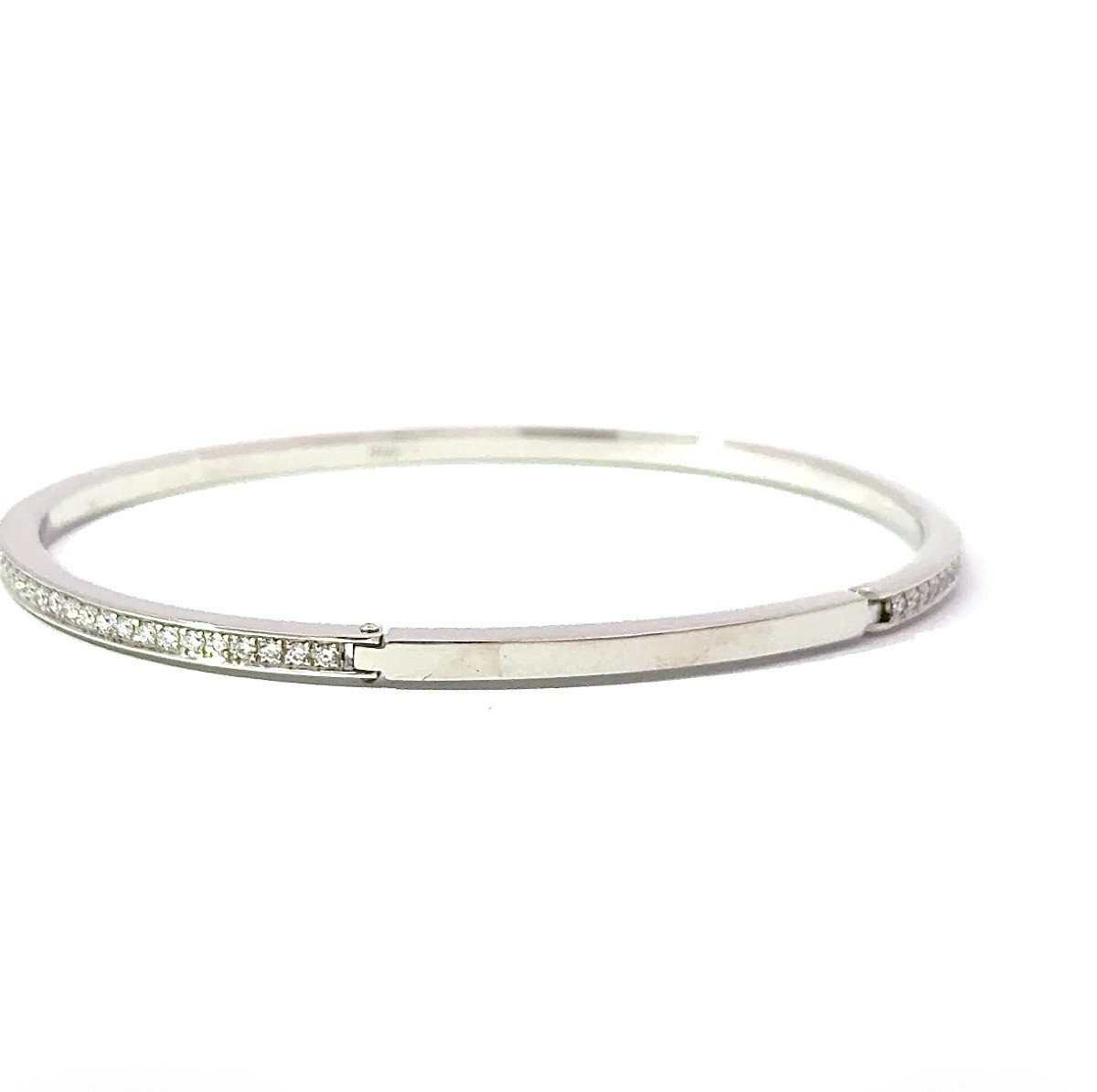 Elegant 950 Platinum Bangle with 1.45 Carats High Fine Diamonds