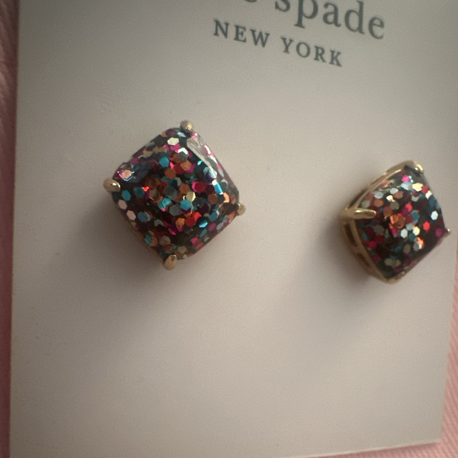 kate spade new york Multiglitter Square Stud Crystal Earrings WBRUC812
