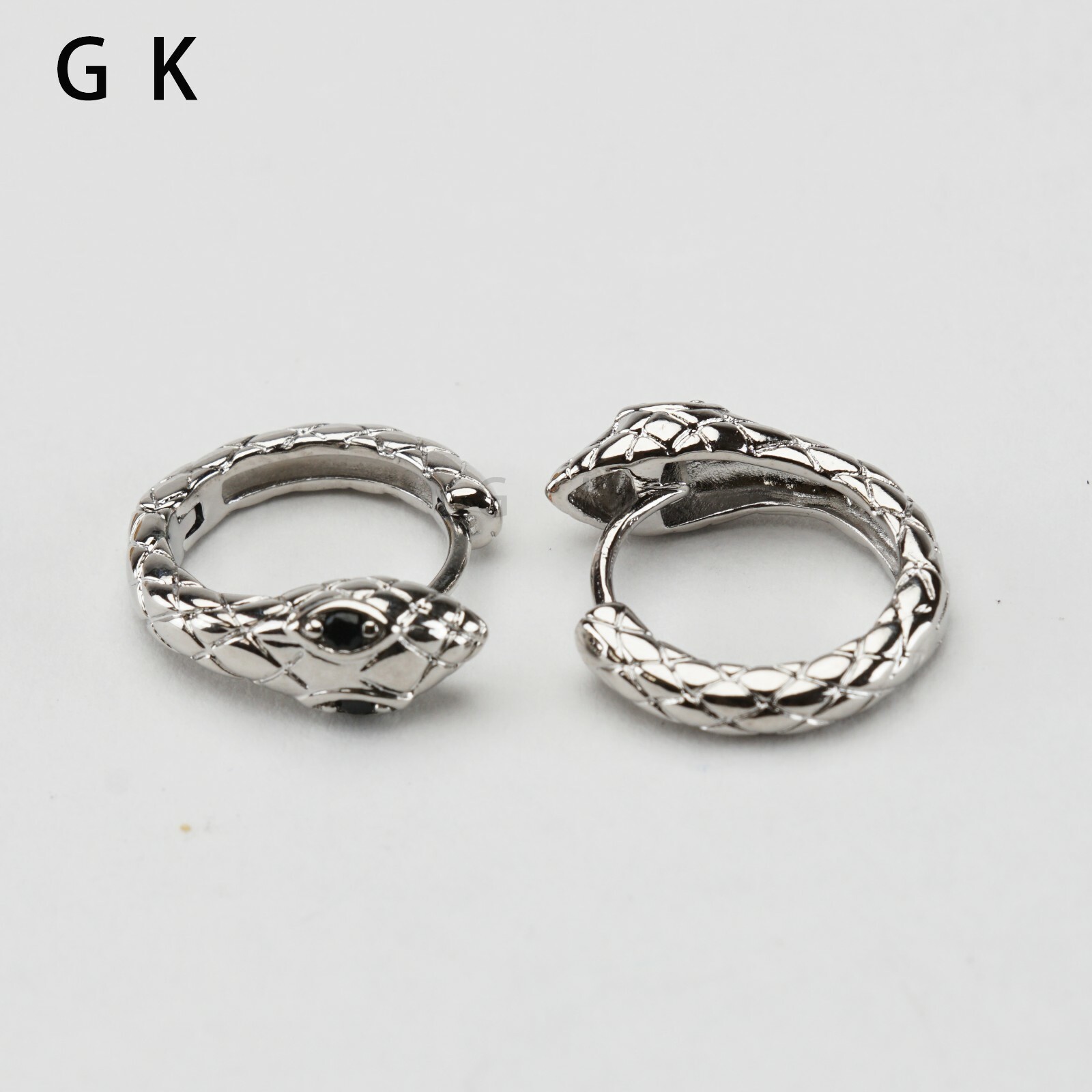 2-4 Pcs Stainless Steel CZ Snake Design Hoop Huggie Stud Earrings Ring Piercing