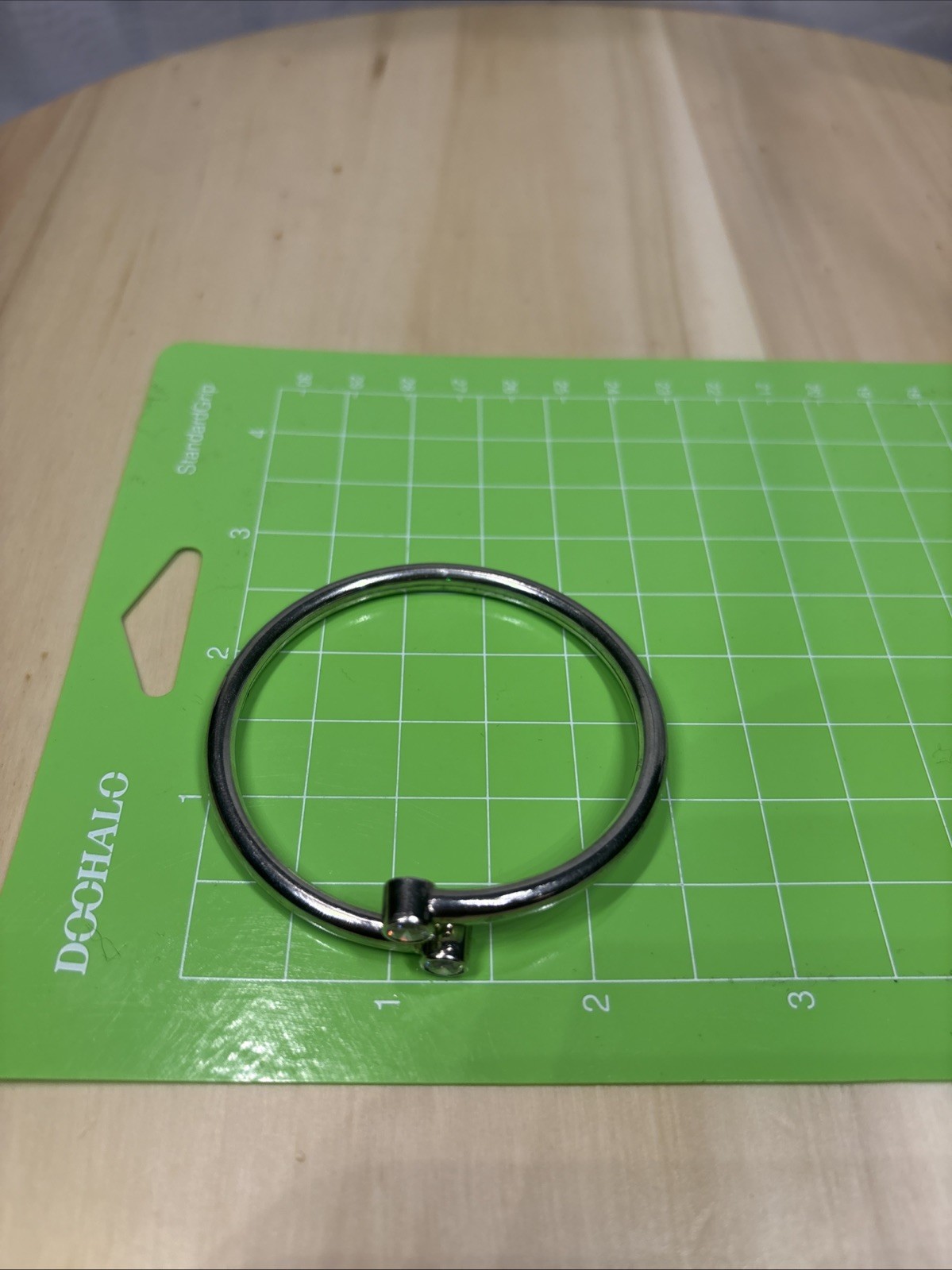 Sterling Silver Hollow Flexible Bracelet, With Clear Crystal , Marked 925