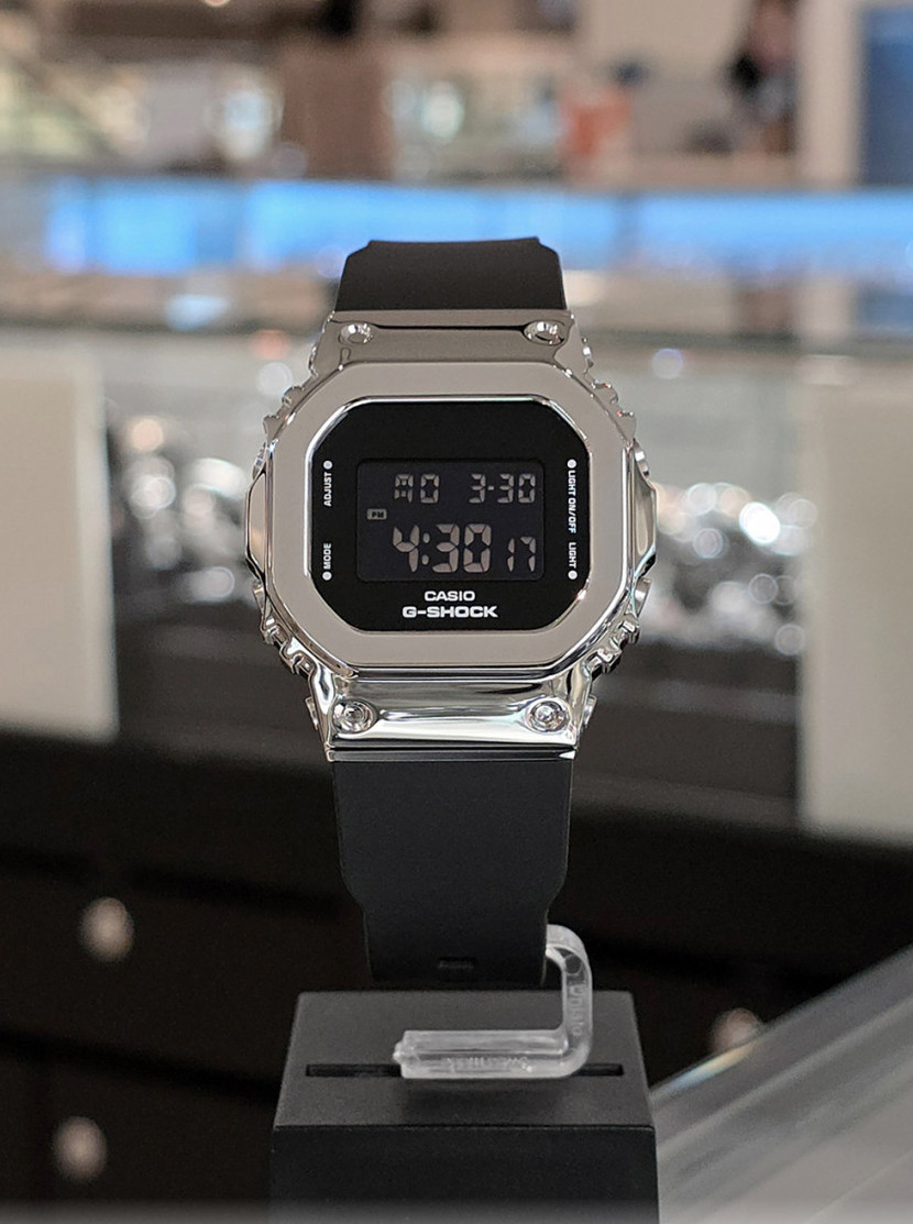 Casio G-Shock GM-S5600U-1DR Silver Metal Black Digital Watch 200M Compact