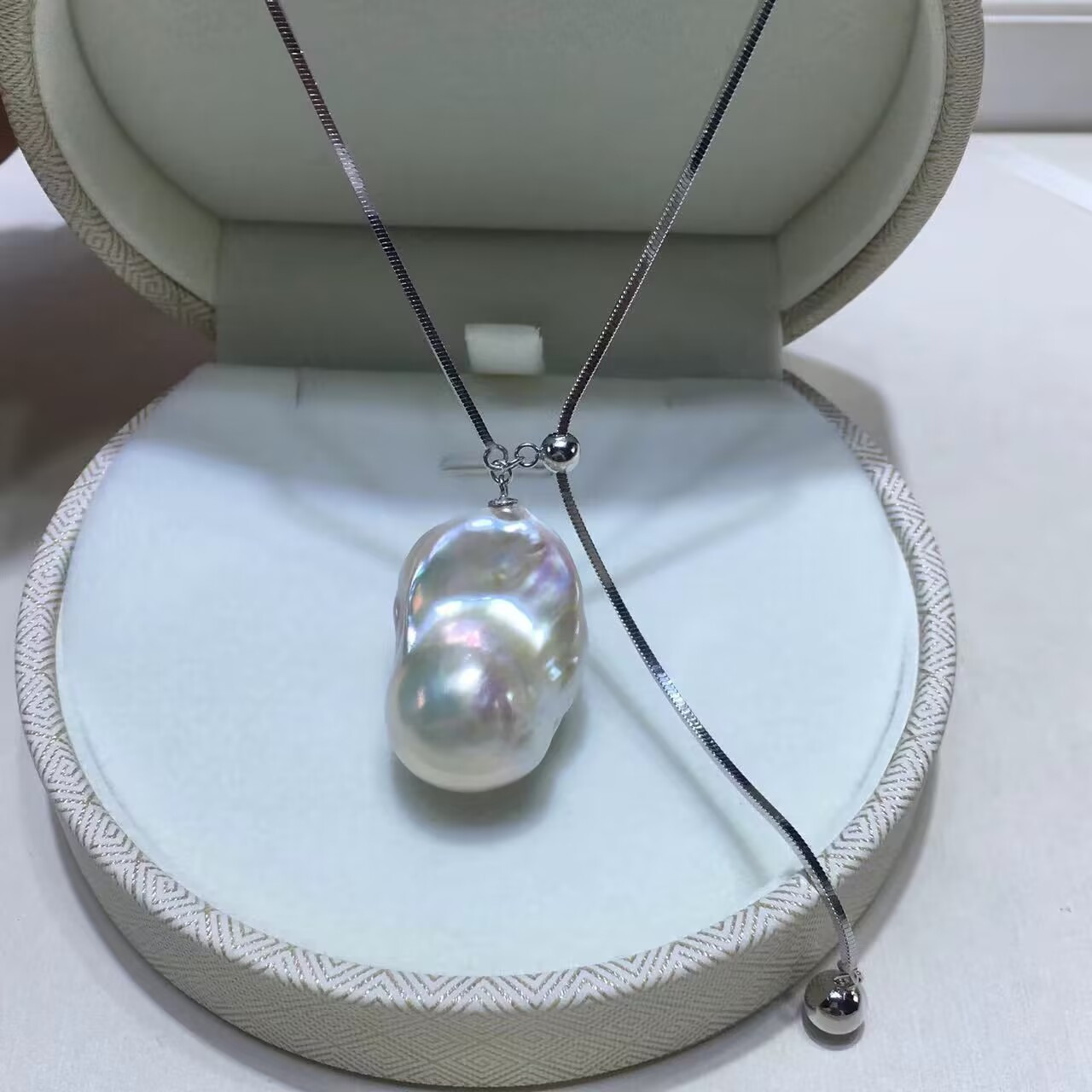 gorgeous 25*29mm south sea baroque white pearl pendant 925s(mr)