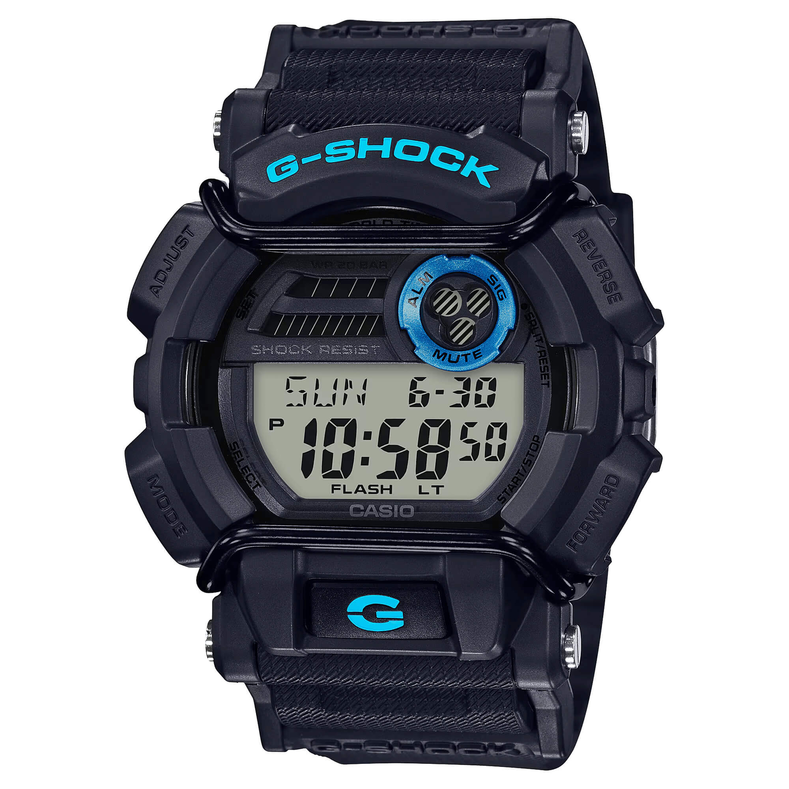 Casio Men’s Watch G-Shock Black and blue Digital Black Resin Strap GD400-1B2