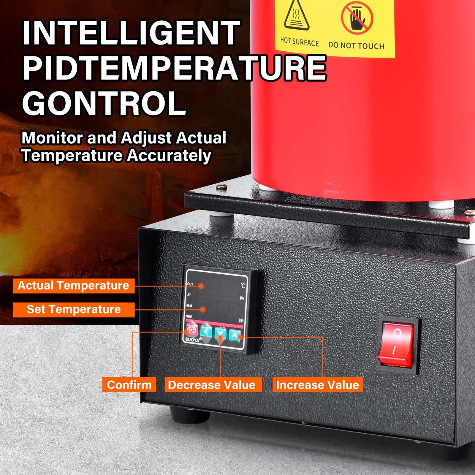 New Gold Melting Furnace — 1500W 2102℉ Digital Electric Melting Furnace Red
