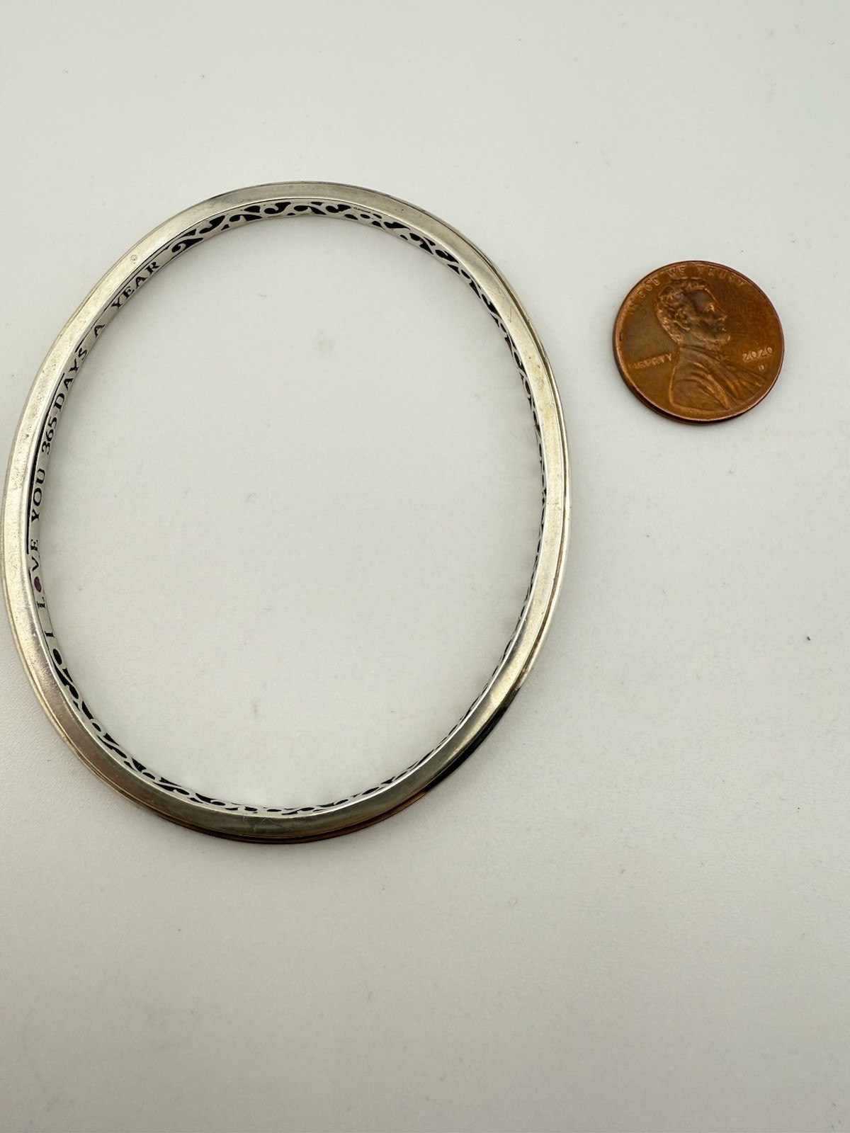 CHARLES KRYPELL 925 SILVER I LOVE YOU 365 DAYS A YEAR IVY 7 1/2” BANGLE K182C