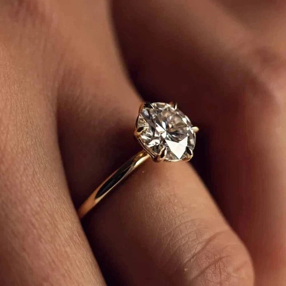 2.00Ct Round Natural Diamond Solitaire Engagement Ring 14K White Gold Size 7