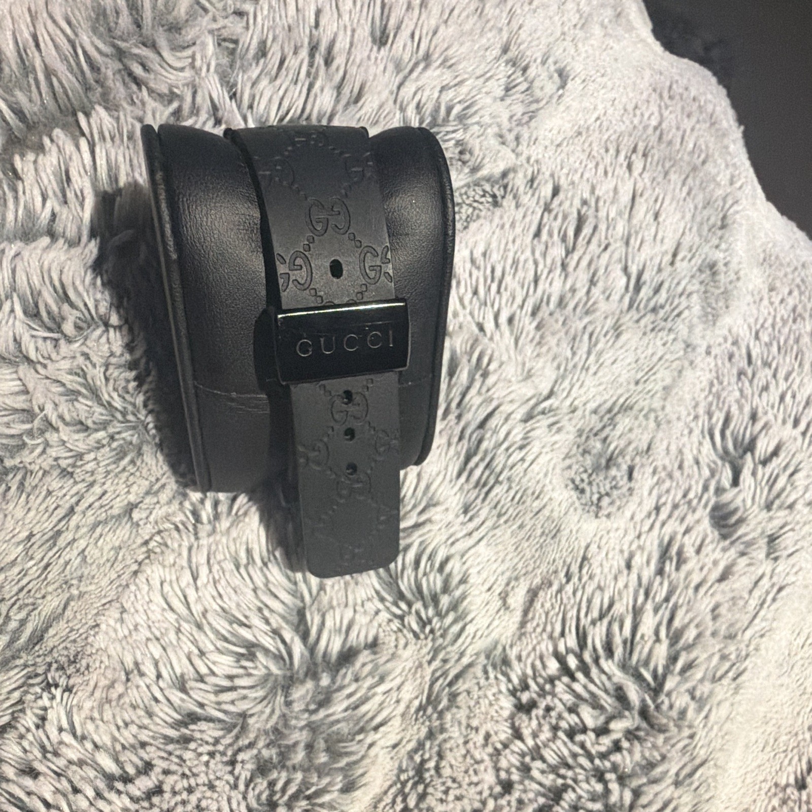 Gucci I-Gucci Digital Quartz Watch Diamond Bezel 50m Black Rubber Strap