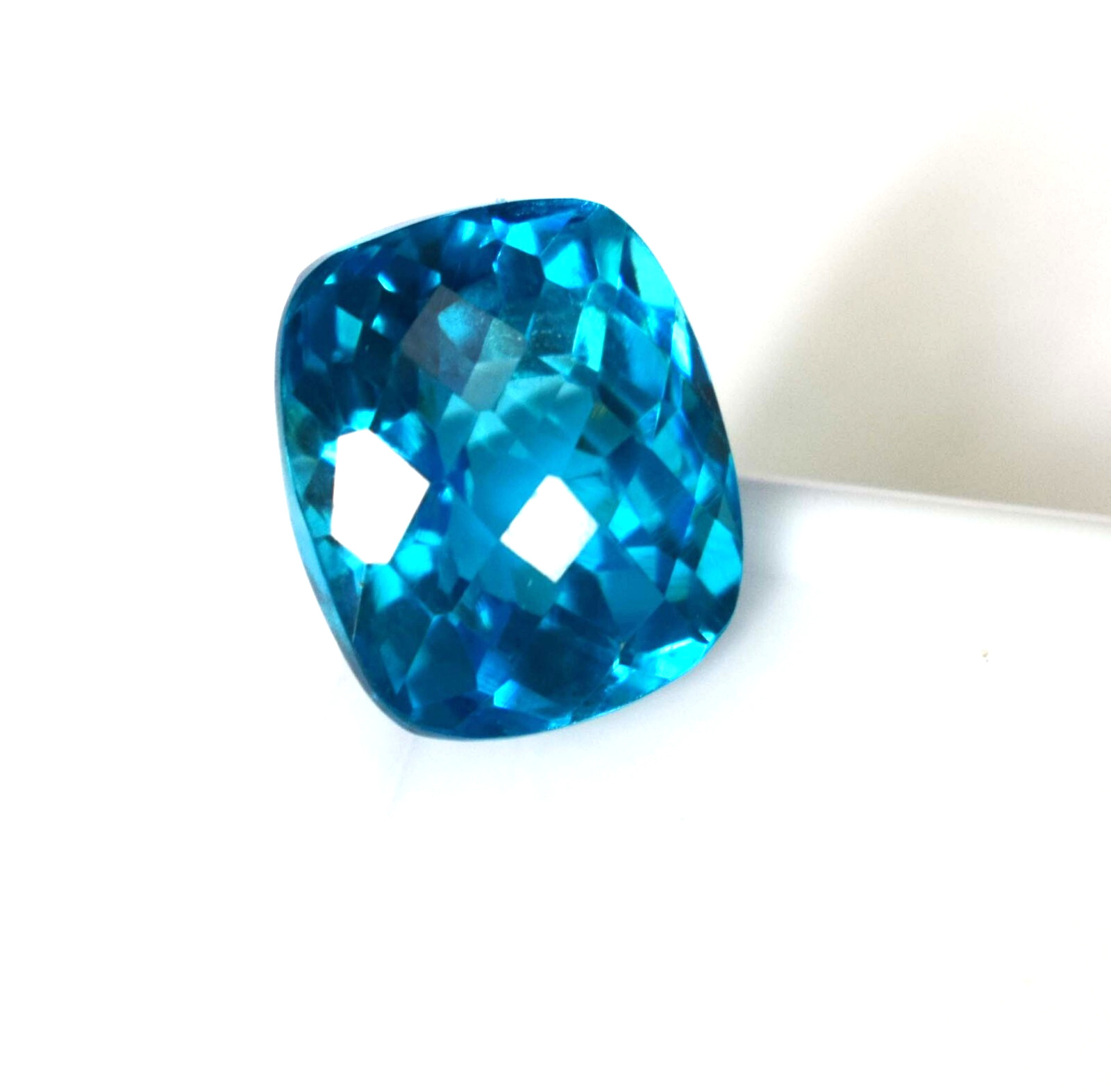 💥Most Unique Rarely Found 10 CT Santa Maria Intense Blue Aquamarine Cushion Cut