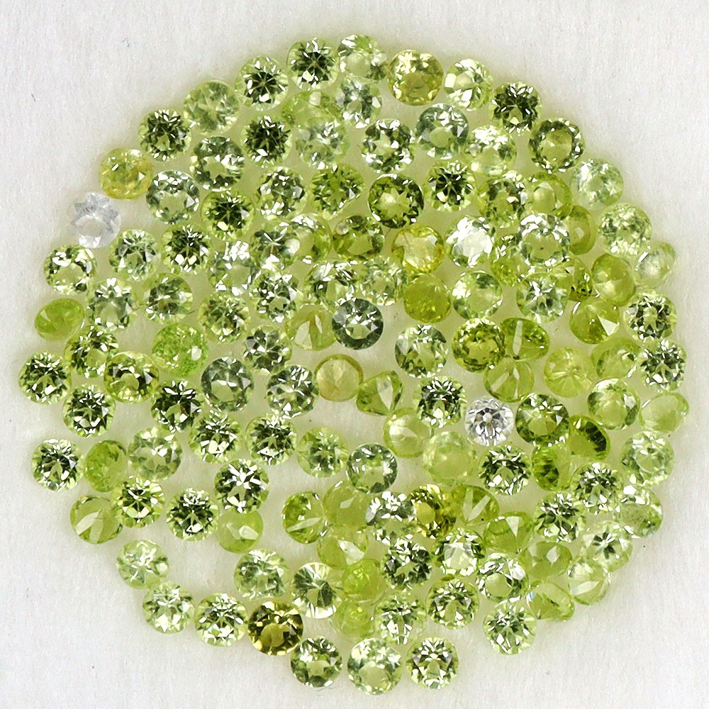 Round Natural Unheated Top Rich Green Peridot 130pcs 4.20ct 1.9mm Lot Gemstone