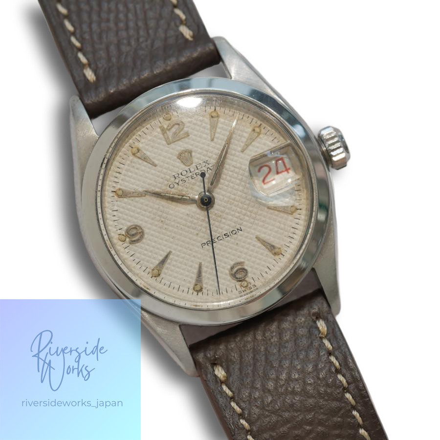 1953 ROLEX Oysterdate Boys Honeycomb Dial Ref.6266 Antique Unisex Watch