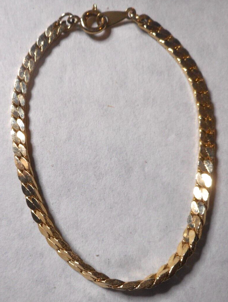 Gold Overlay Unisex Miami Cuban Curb Link 6 1/2-7 Inch Length Costume Basic