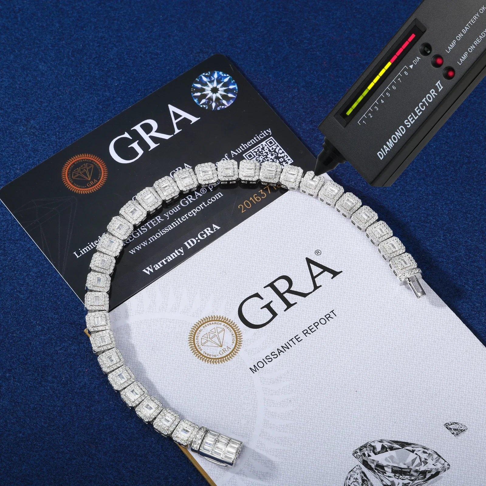 Moissanite Tennis Bracelet 925 Sterling Silver Iced Out Halo Link Chain 8 Inches
