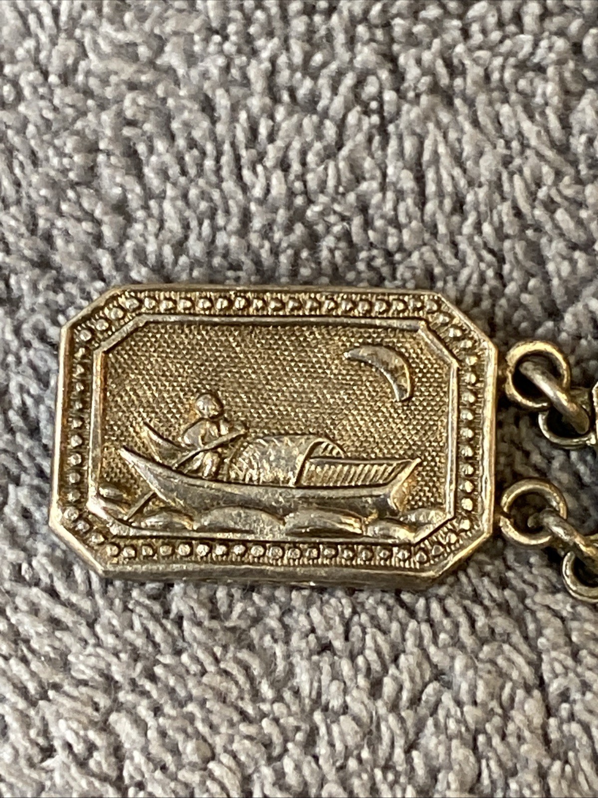 Vintage Chinese Export Silver Motif Panel Link Bracelet