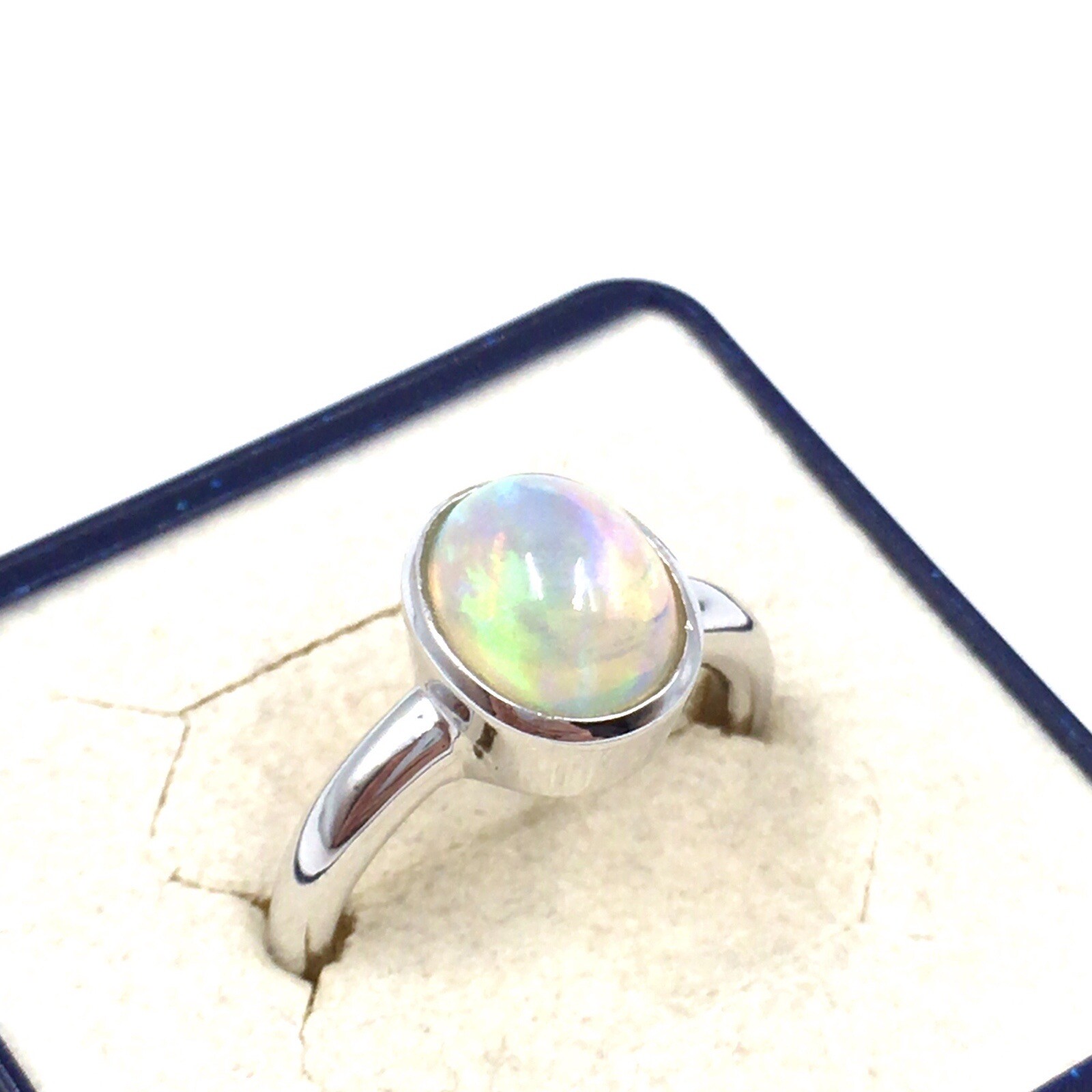 14kt white gold ring 2.46ct opal 585 gold women’s jewelry fullyopal 14K 17.2mm / 54