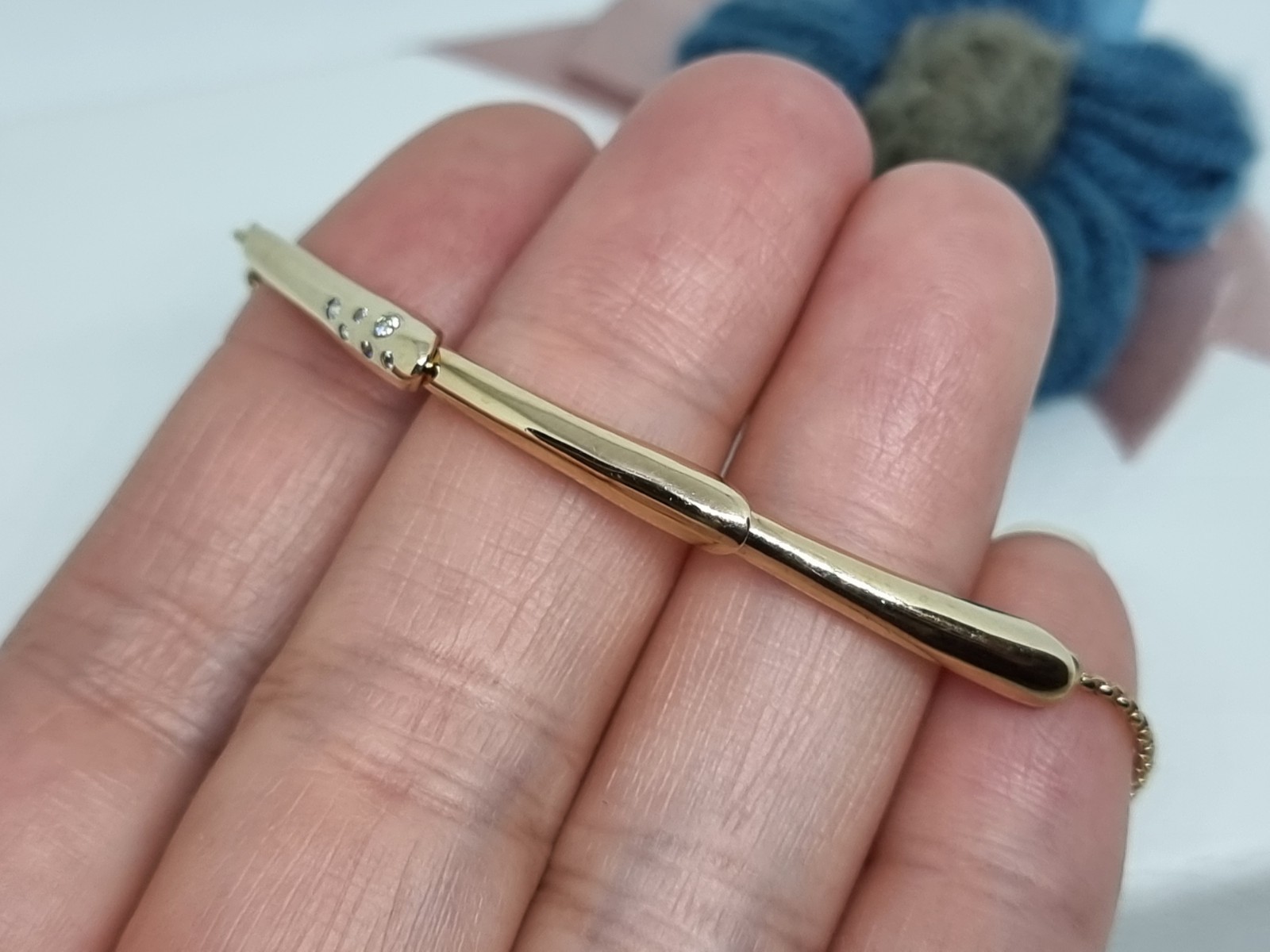BOXED Genuine Pandora 18K Gold Plated Flower Stem Slider Bracelet 23cm 💕