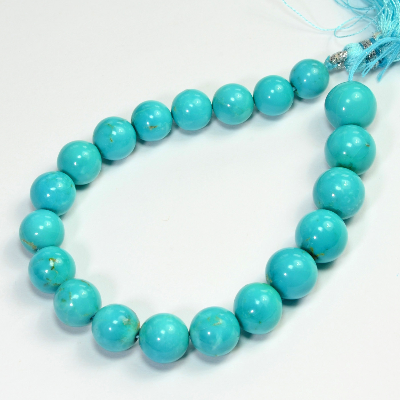7.9MM-10.1MM Sleeping Beauty Turquoise Smooth Round Rondelle 7 inch strand