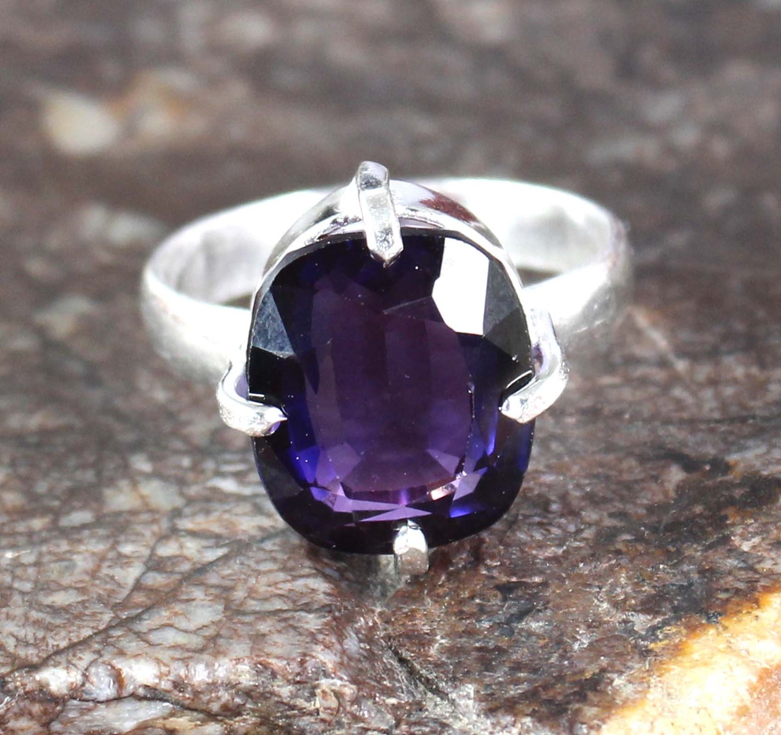 No Tariffs Natural 11.15 Ct Boysenberry Sapphire Cushion Gemstone Certified Ring