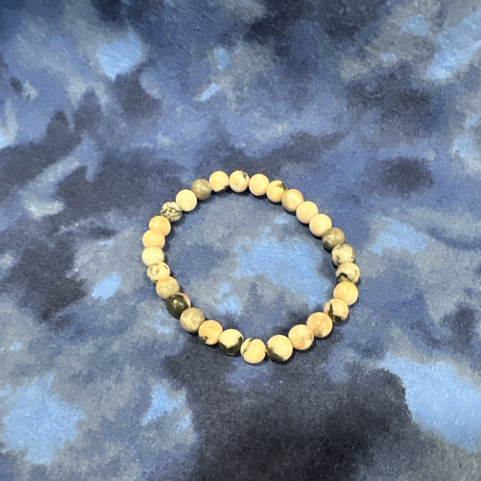 Stretch Beaded Stone Bracelet Pink Gray Black White Round Beads Stackable