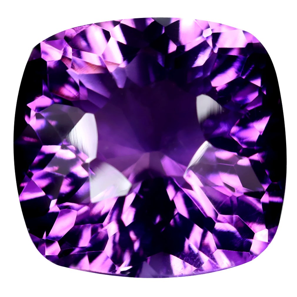 10.54 ct Cushion (13.97 x 13.45 mm) Brazil Natural Purple Amethyst Gemstone