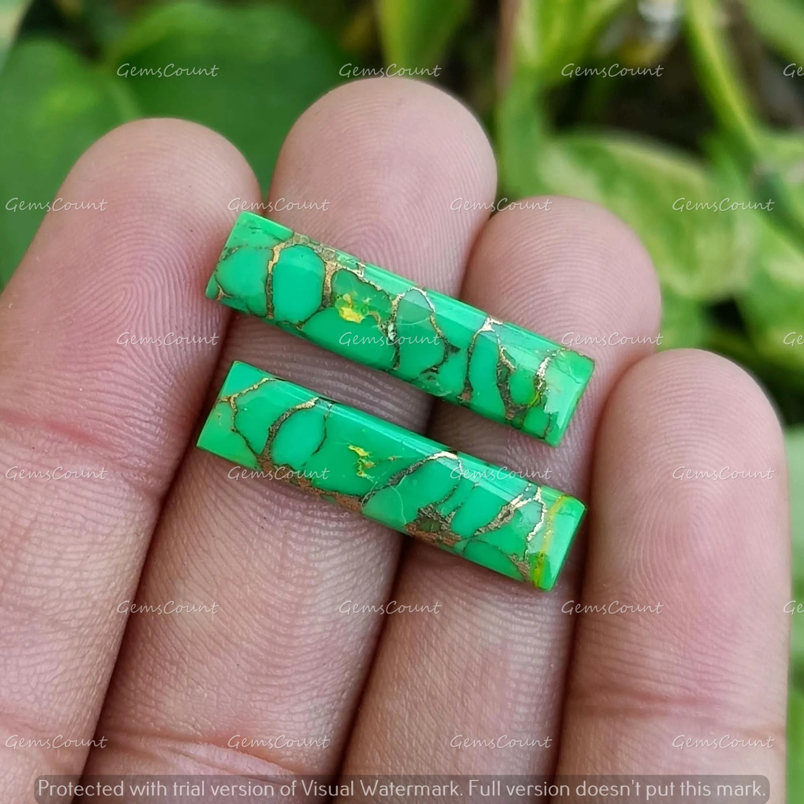 Natural Green Copper Turquoise Rectangle Cabochon Loose Gemstone 5x10mm-15x30mm