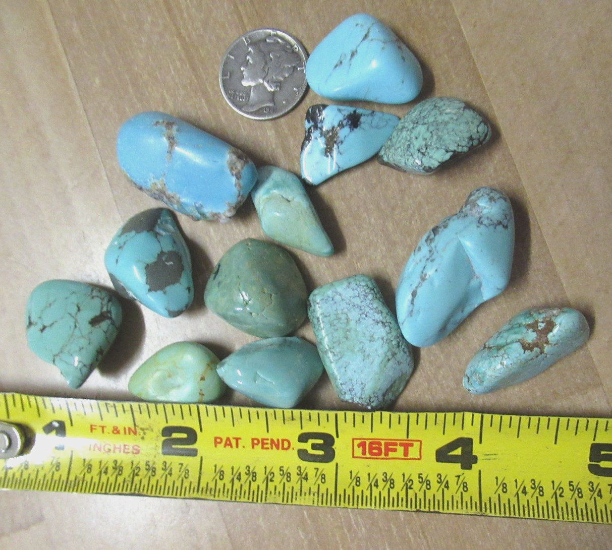KINGMAN TURQUOISE NUGGETS 19mm X 13mm TO 29mm X 16mm STABILIZED 225TCW #885