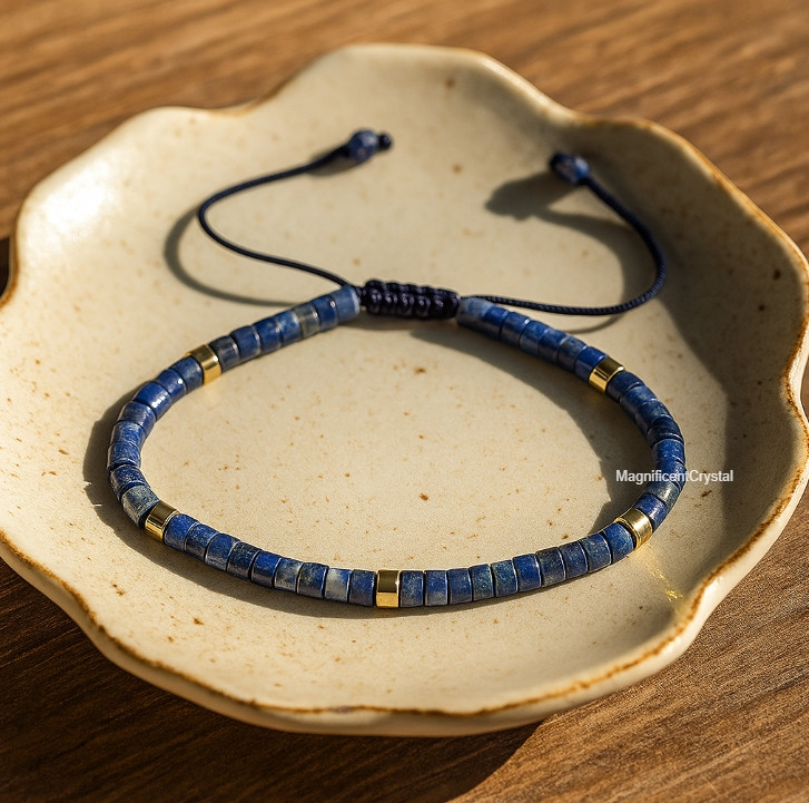 Lapis Lazuli Bracelet Healing Protection Crystal Minimalist Jewelry Men Women