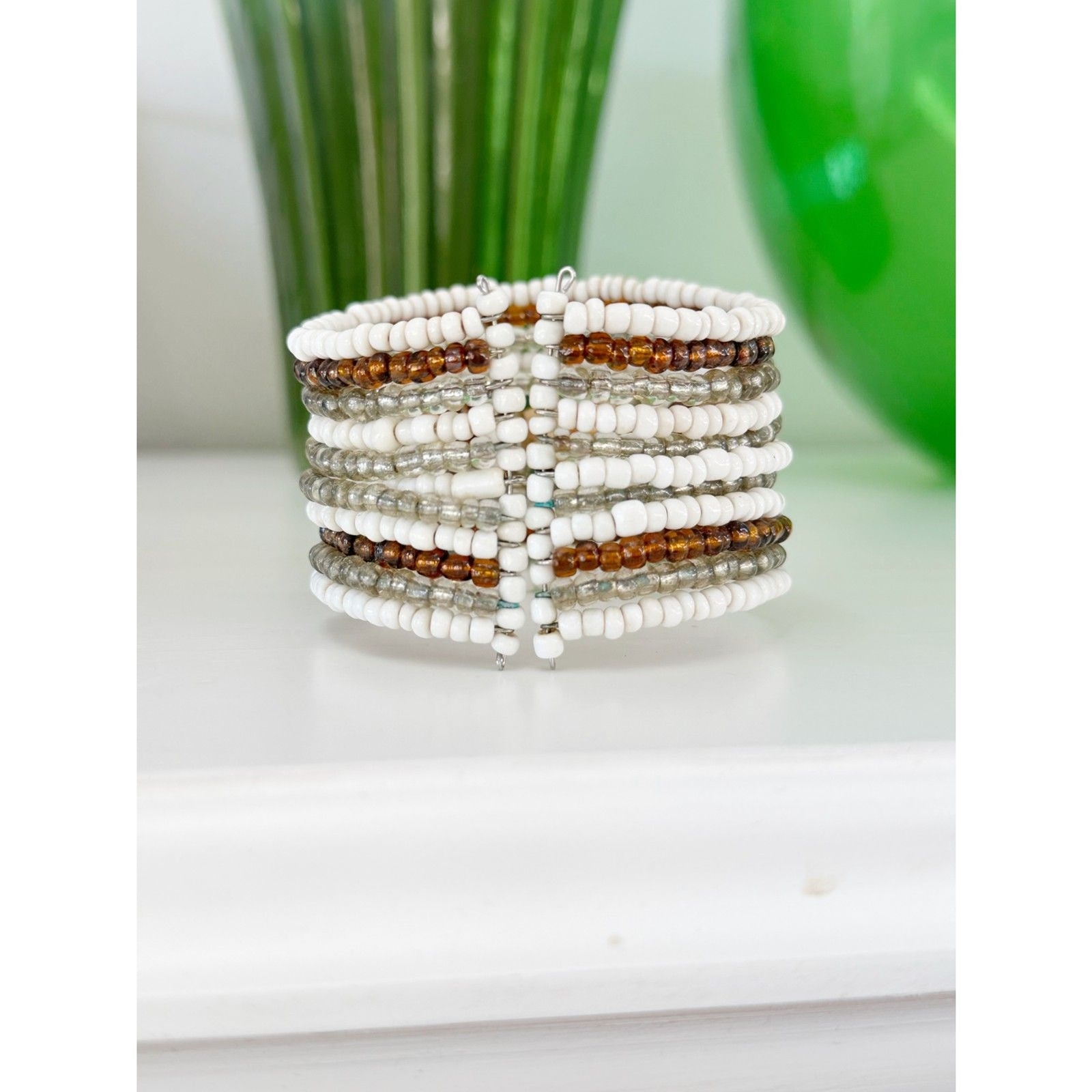 Boho Beaded Wrap Bracelet Multi-Layer Stretch Cuff