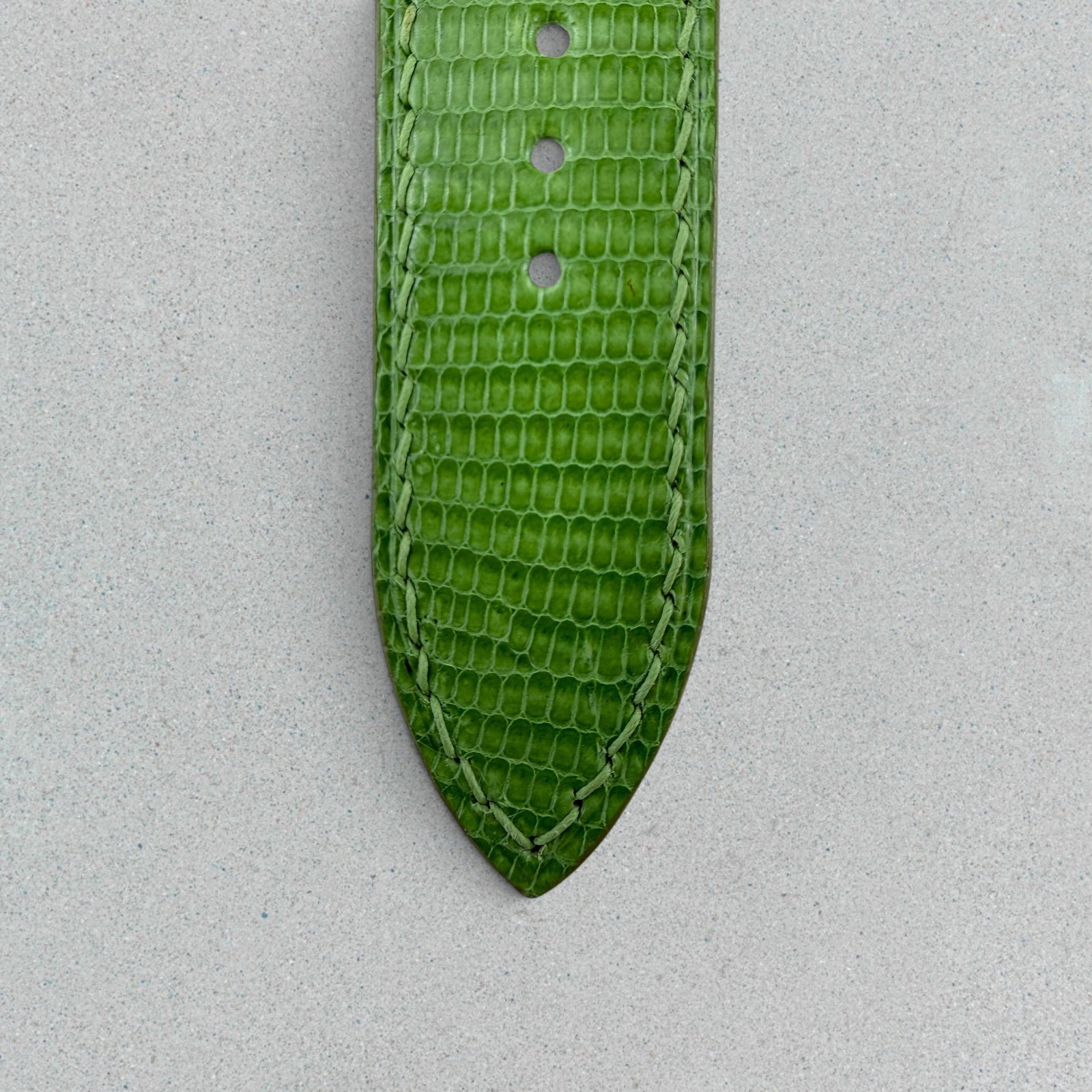 Genuine Lizard Leather Watch Band Strap 22 mm Green Handmade 316L Buckle