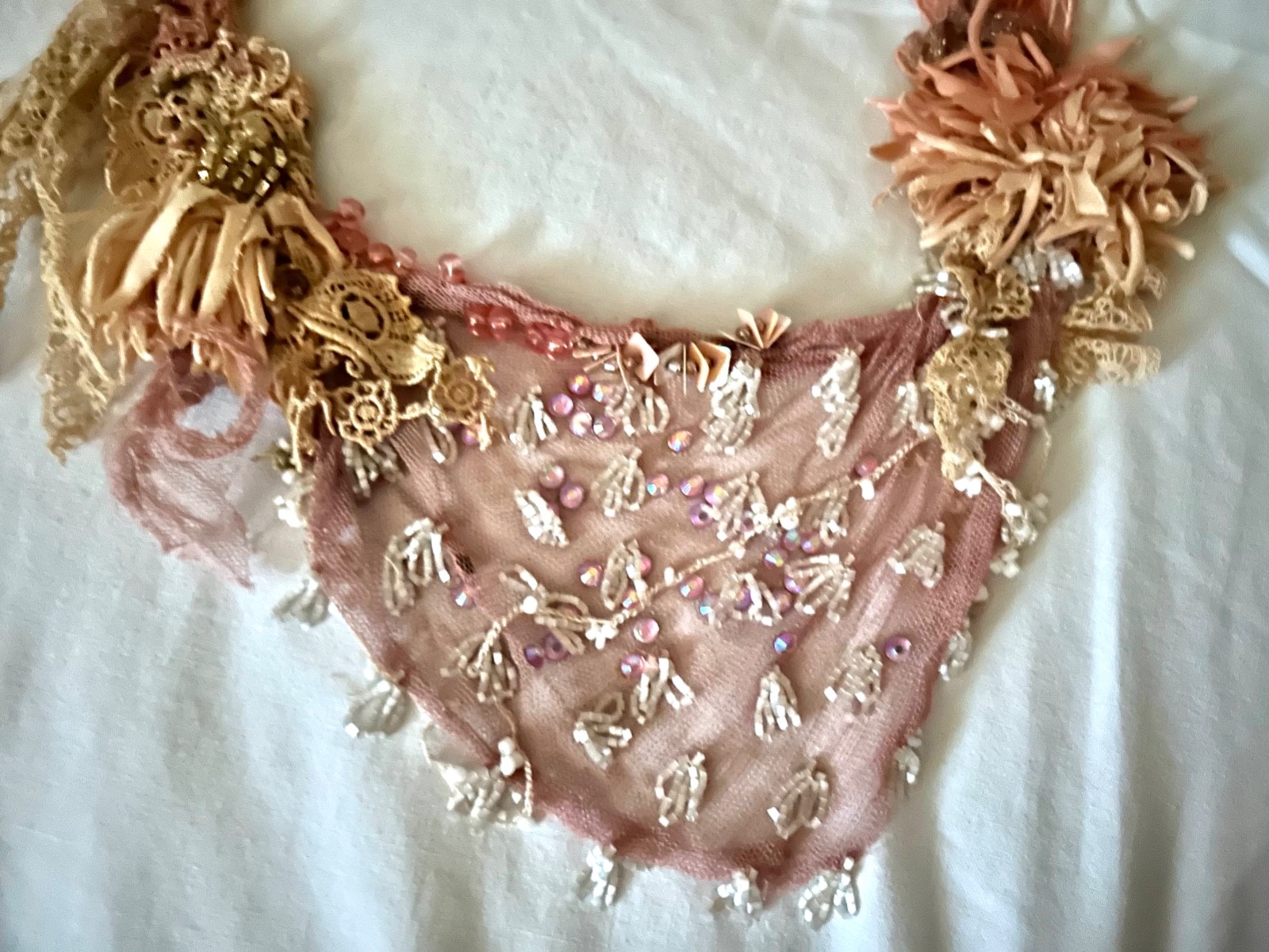 FleursBoheme Romantic FairyCore Wearable Art Statement Assemblage Necklace 2