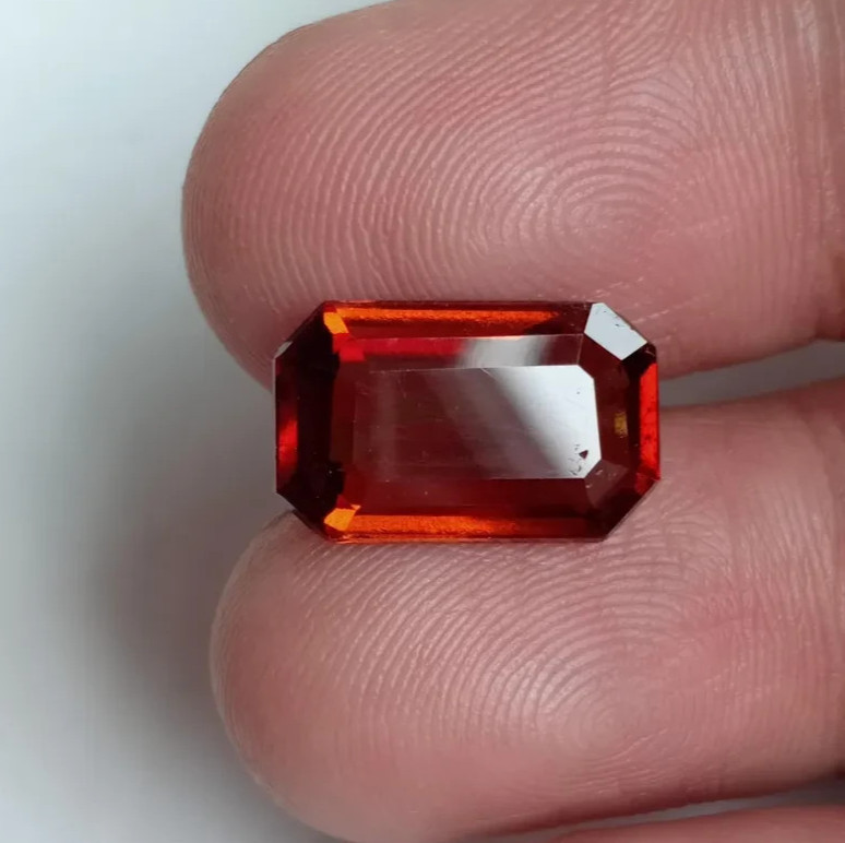 5.85 Ct Natural Unheated Orange Huge Octagon Shape Hessonite Garnet Loose Gem
