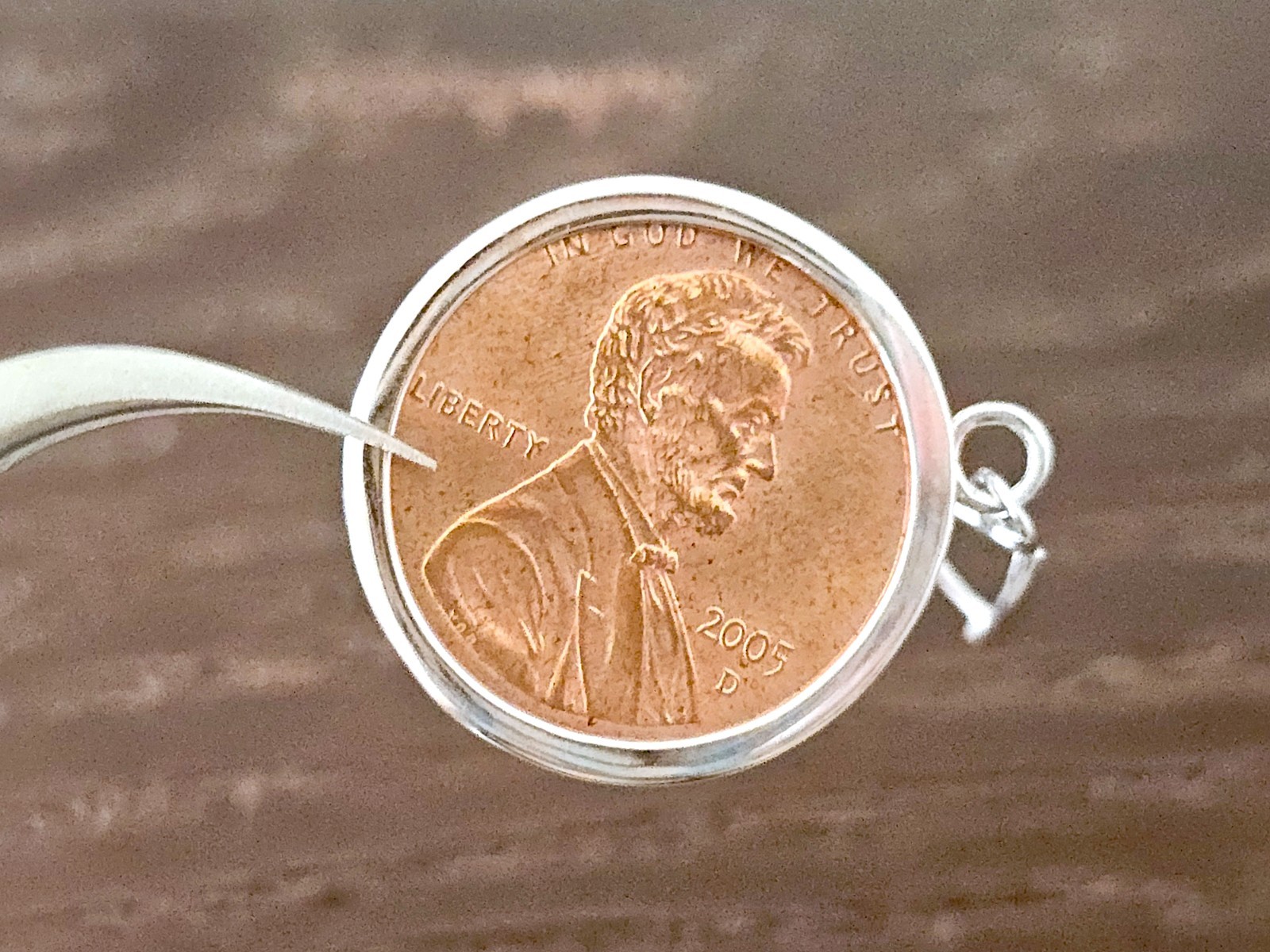 925 Sterling Silver Prong Back Simple Bezel for 19mm Penny 1 Cent Coins
