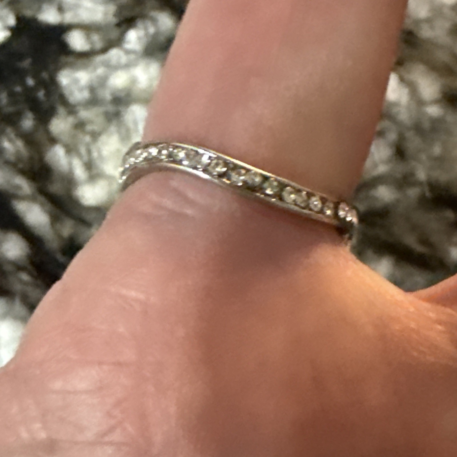 Loully Ring Flower Crystal Ring Sz 9.25 Marked 925 Silver