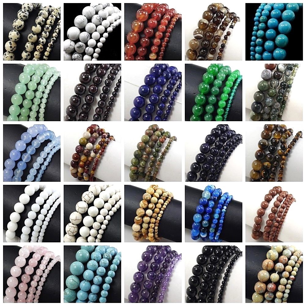 Handmade Round Beaded Stretch Bracelet Balance Kid 4mm 6mm Natural Gemstone Gift