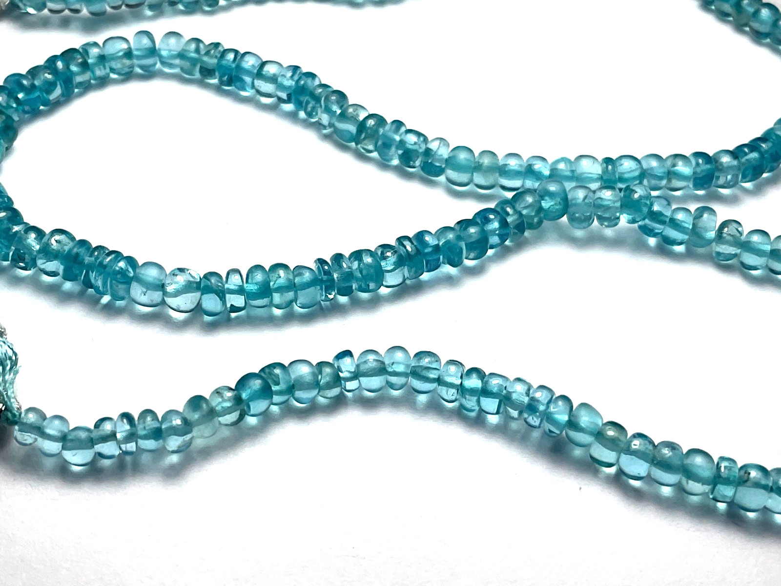 Apatite Natural Gemstone Beads-Rondelle Hand-Cut 16” Strand-3 x 4mm