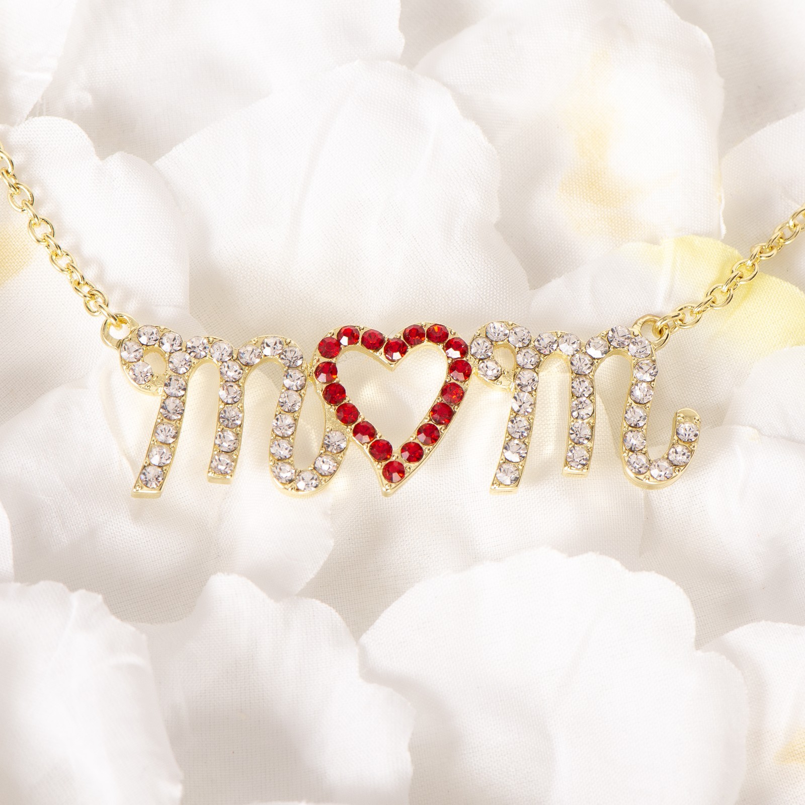 Mom Heart Pendant Necklace in Gift Box – Silver Mom Jewelry Christmas Gift