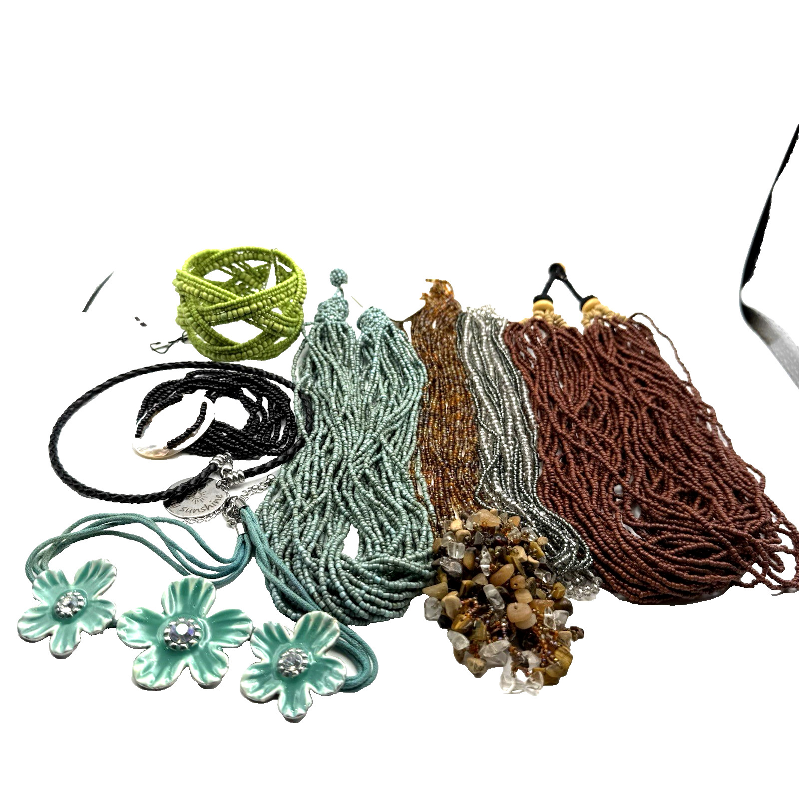 1 lb. Seed Bead Boho Jewelry Lot ~ Bali Style Indonesia 2 pieces NWT