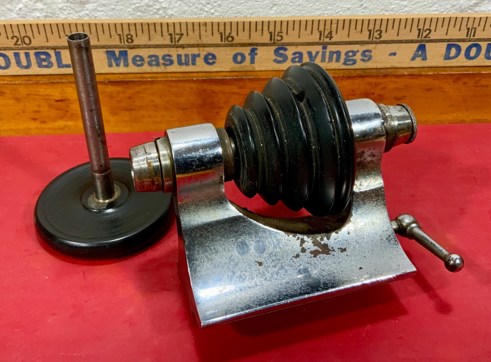 Antique Vintage 8mm Watchmaker Lathe Head Stock And Drawbar