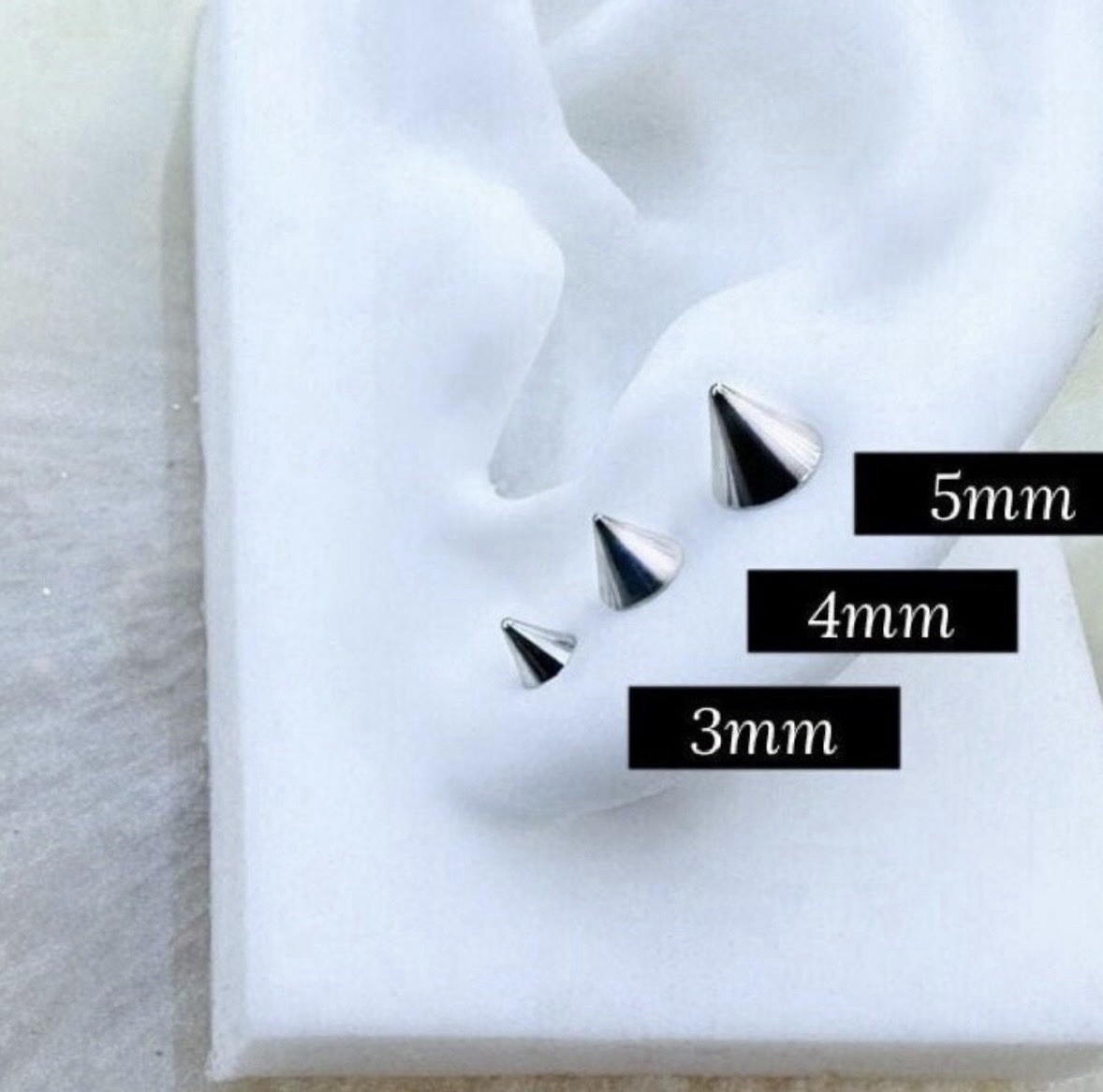 Spike Stud Earrings. Gold, Silver, or Black.