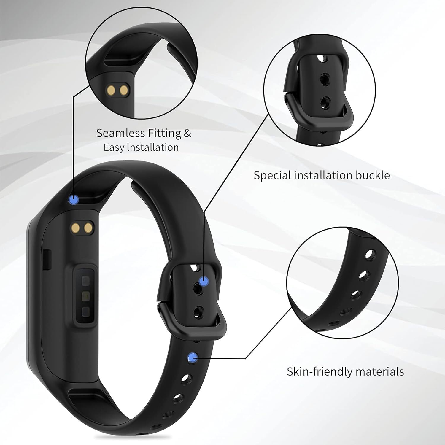 Watch Strap Band For Samsung Galaxy Fit 2 SM-R220 Soft Silicone Sports