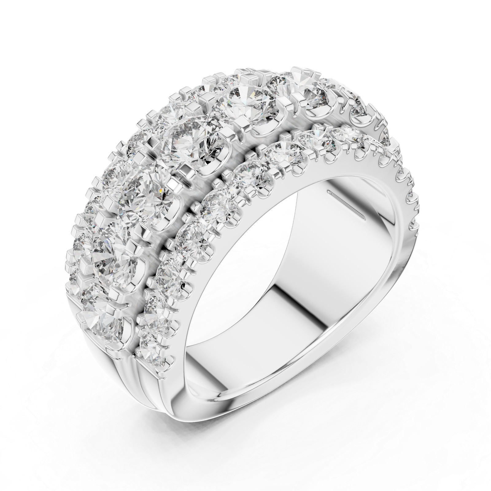 Anniversary Round 4.26 Ct Half Eternity Odalia Ring Created Diamond 35 Pcs q148