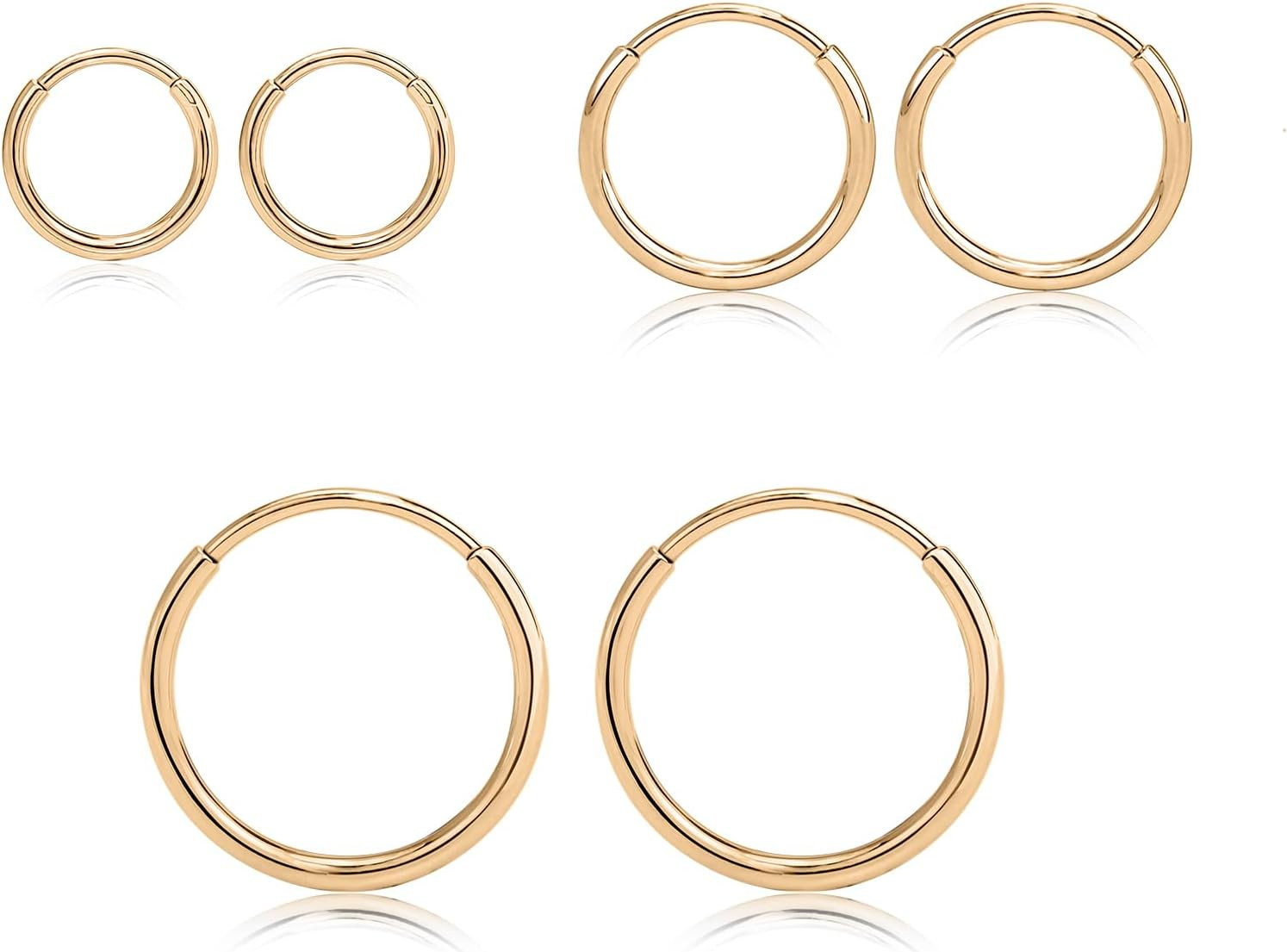 G23 Titanium Slim Huggie Hoop Earrings, Hypoallergenic F136 Implant Grade Pure T