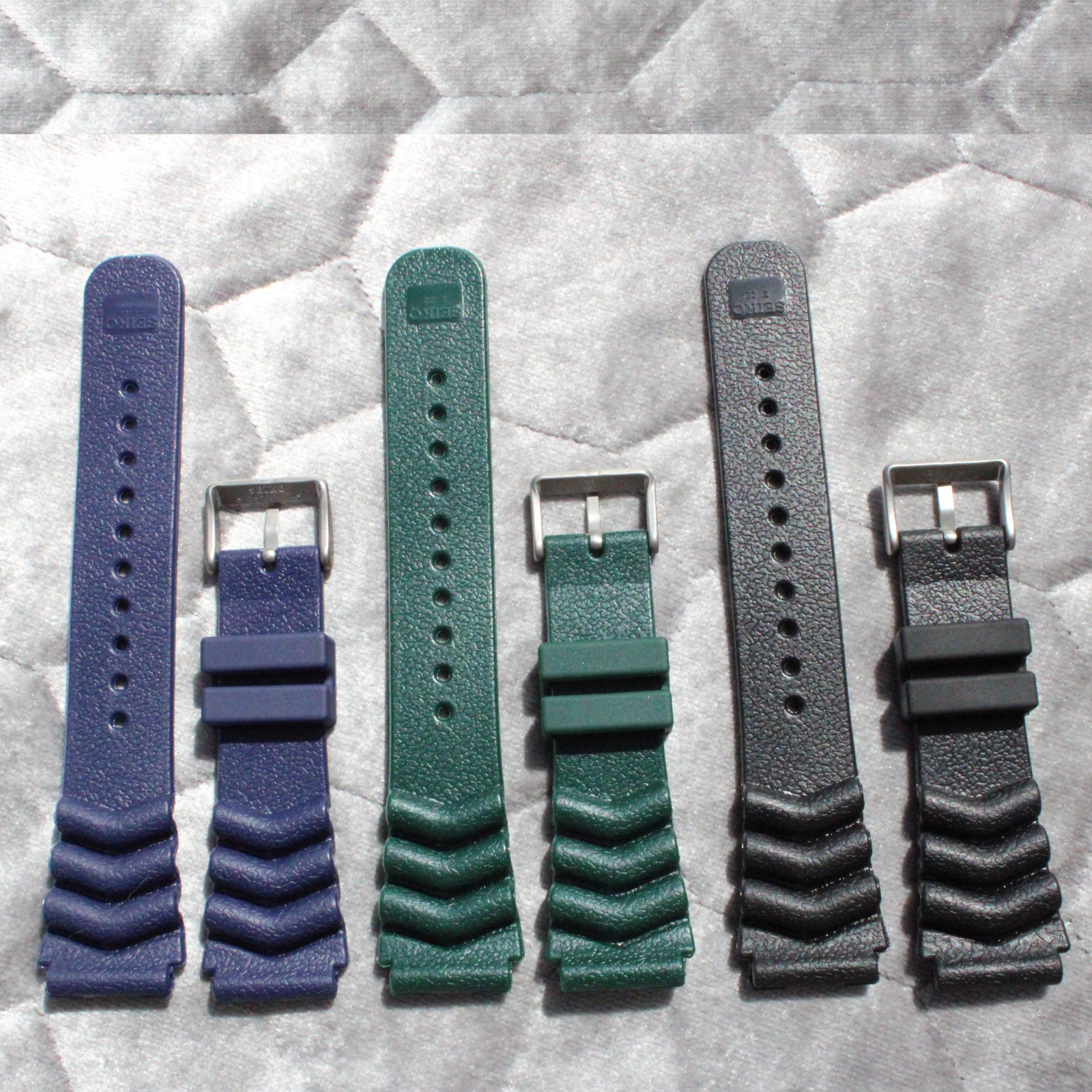 Genuine Seiko Z22 Watch Band Diver SKX171SKX173 18-22mm Black Rubber Curved Vent